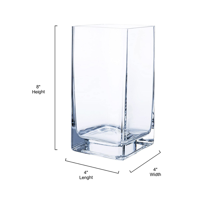 Square Glass Planters – 4inch x 8inch